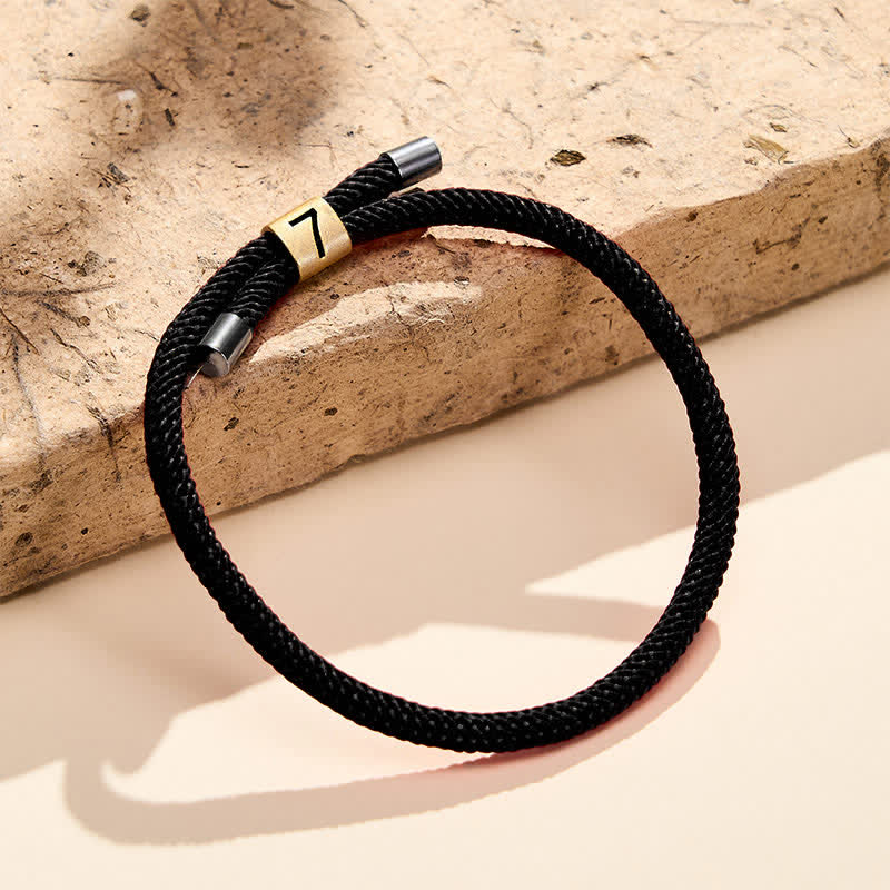 Buddha Stones Single-Digit Angel Numbers Adjustable String Protection Bracelet