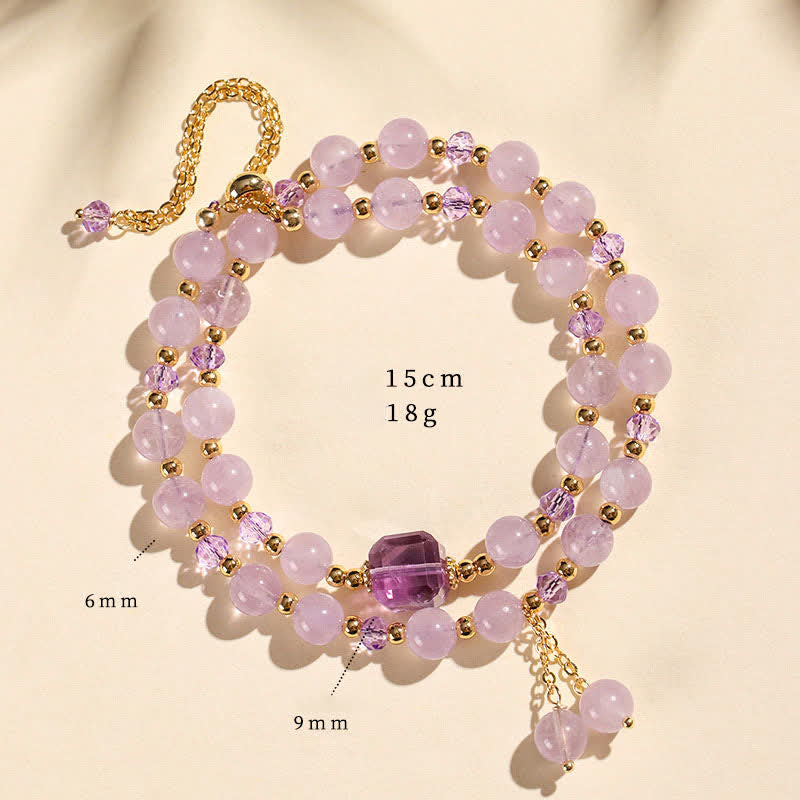 Buddha Stones Natural Strawberry Quartz Double Wrap Crystal Healing Bracelet