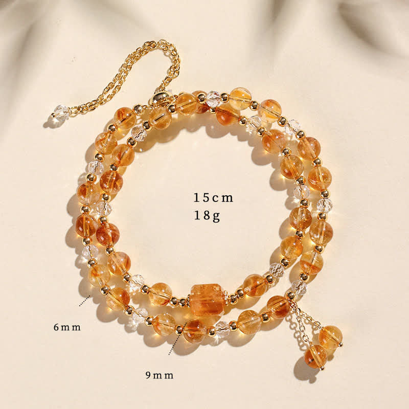 Buddha Stones Natural Strawberry Quartz Double Wrap Crystal Healing Bracelet