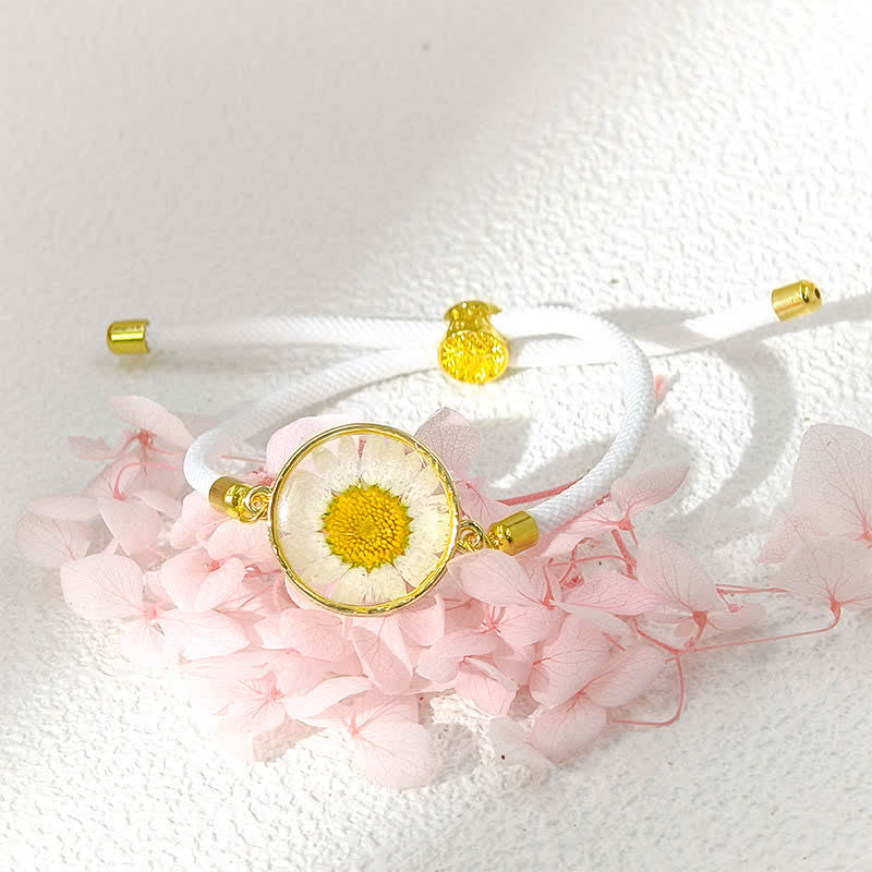 Buddha Stones Resin Handmade Birth Flower Adjustable Braided Rope Bracelet