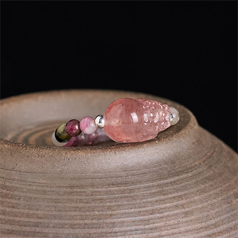 Buddha Stones 3mm Mini Beads Natural Moonstone Tourmaline Garnet Pearl Strawberry Quartz PiXiu Healing Elastic Ring