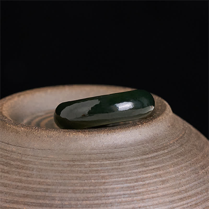 EverestArtstudios Natural Cyan Jade Healing Ring
