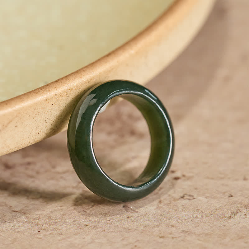 EverestArtstudios Natural Cyan Jade Healing Ring