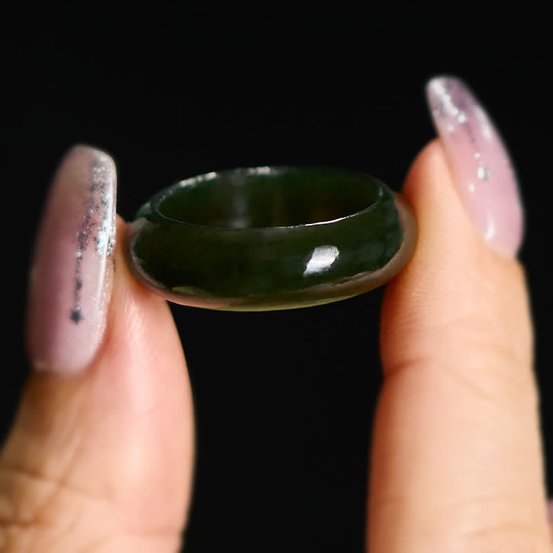 EverestArtstudios Natural Cyan Jade Healing Ring