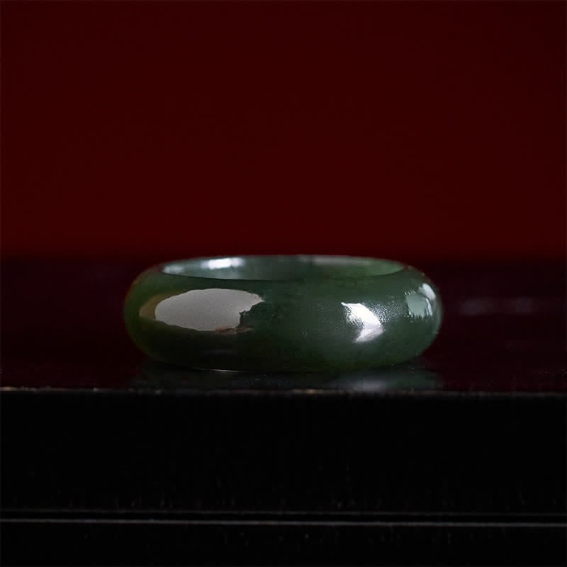EverestArtstudios Natural Cyan Jade Healing Ring