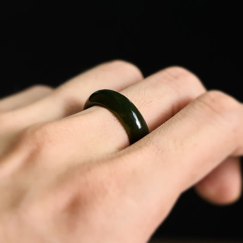 EverestArtstudios Natural Cyan Jade Healing Ring