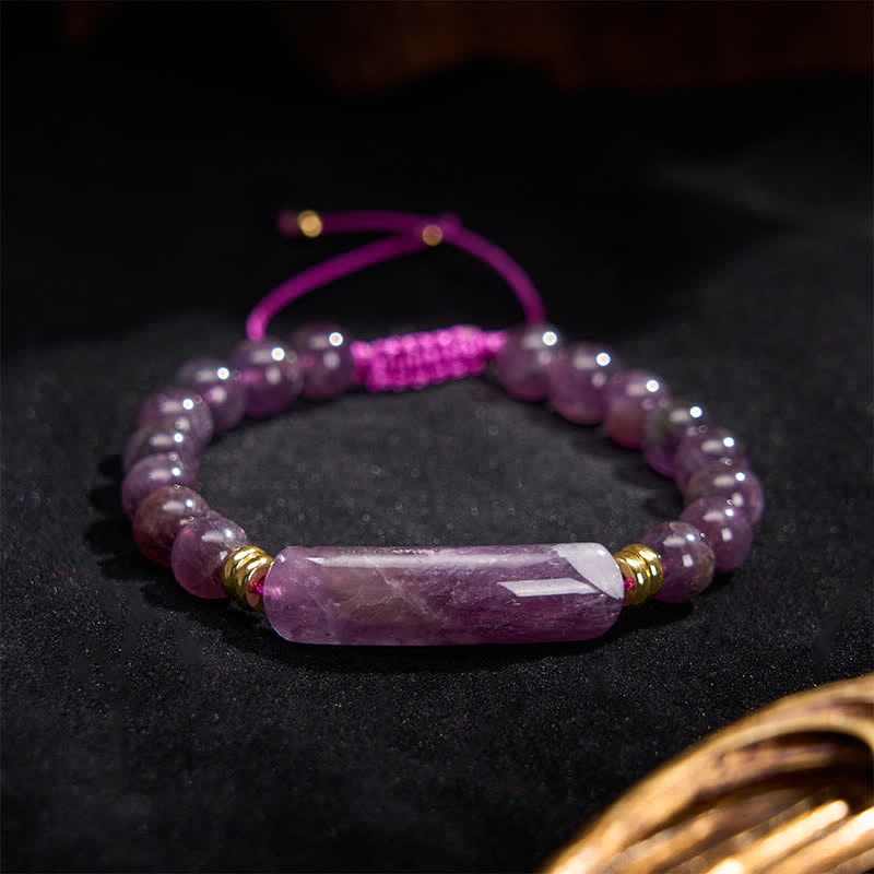 Buddha Stones Amethyst Green Aventurine Tiger Eye Strawberry Quartz Positive Transformation Bracelet