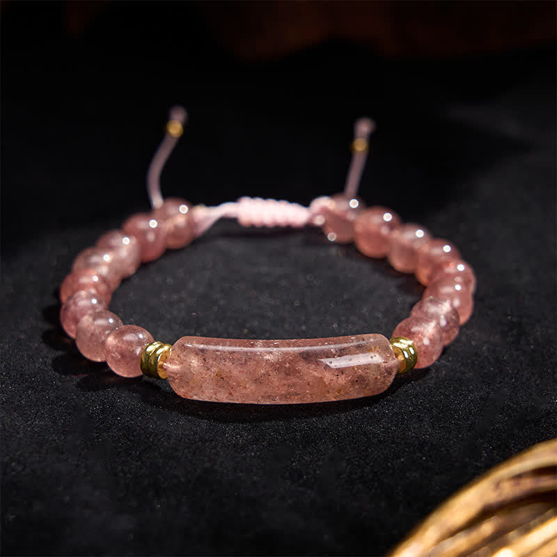 Buddha Stones Amethyst Green Aventurine Tiger Eye Strawberry Quartz Positive Transformation Bracelet
