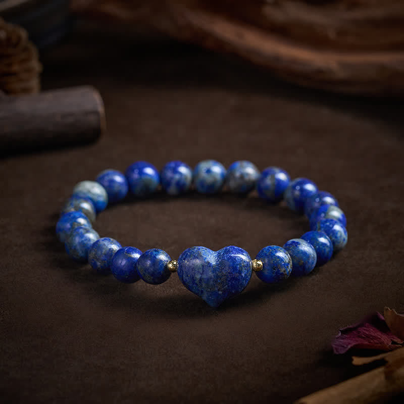 Buddha Stones Natural Amethyst Green Aventurine Tiger Eye Strawberry Quartz Love Heart Spiritual Bracelet