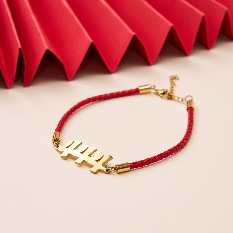 Buddha Stones Angel Numbers Titanium Steel Adjustable String Faith Bracelet