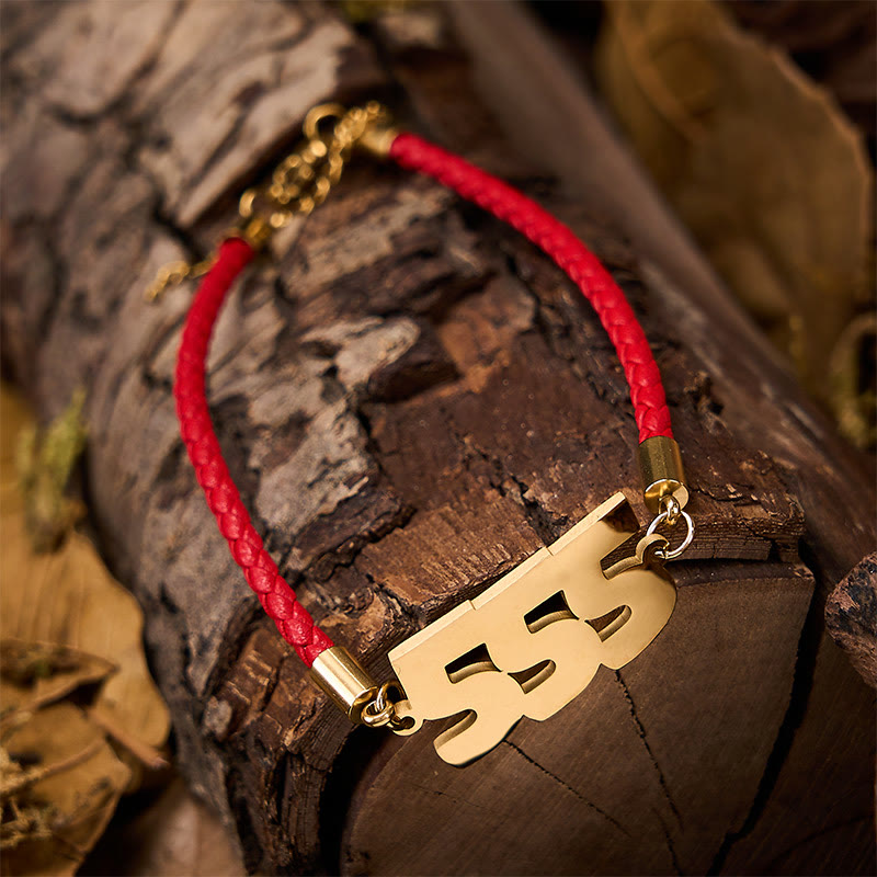 Buddha Stones Angel Numbers Titanium Steel Adjustable String Faith Bracelet