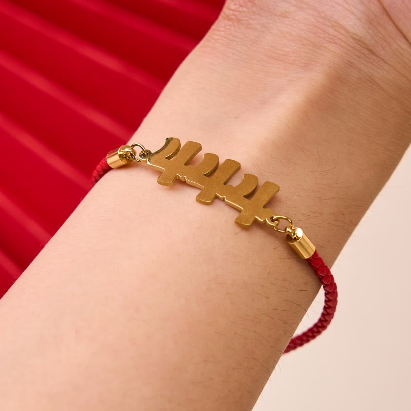 Buddha Stones Angel Numbers Titanium Steel Adjustable String Faith Bracelet
