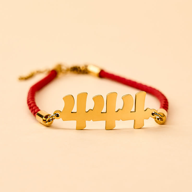 Buddha Stones Angel Numbers Titanium Steel Adjustable String Faith Bracelet
