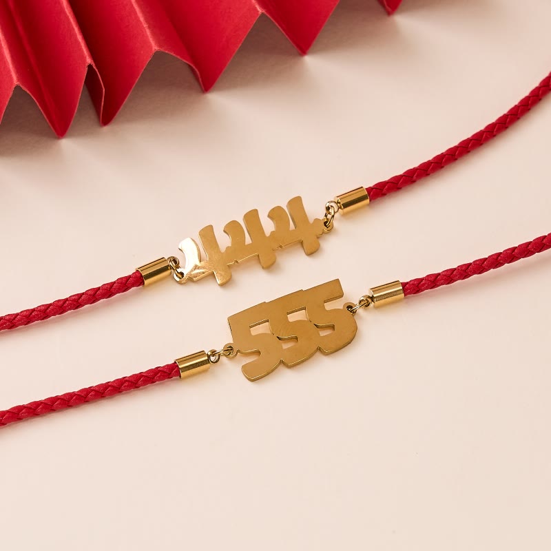 Buddha Stones Angel Numbers Titanium Steel Adjustable String Faith Bracelet