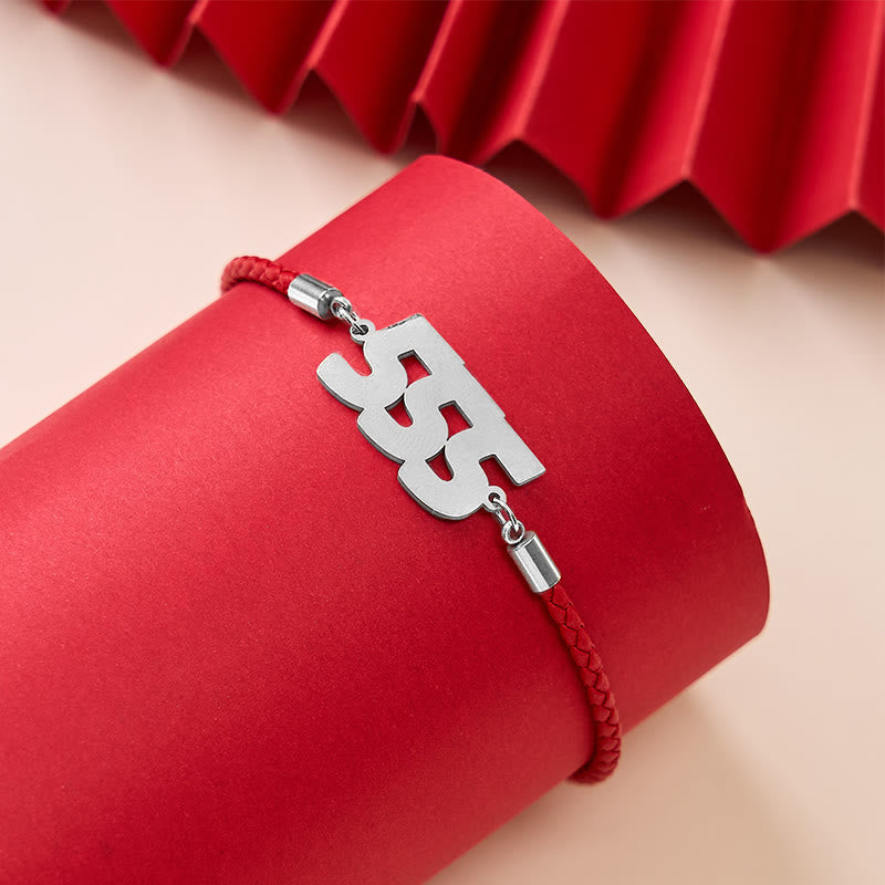 Buddha Stones Angel Numbers Titanium Steel Adjustable String Faith Bracelet