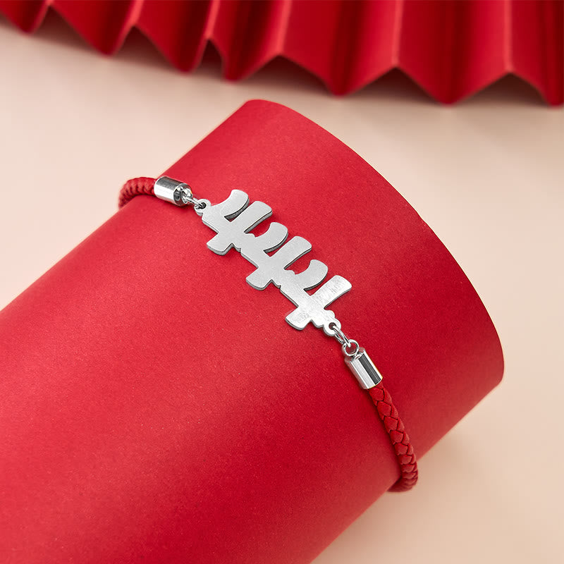 Buddha Stones Angel Numbers Titanium Steel Adjustable String Faith Bracelet