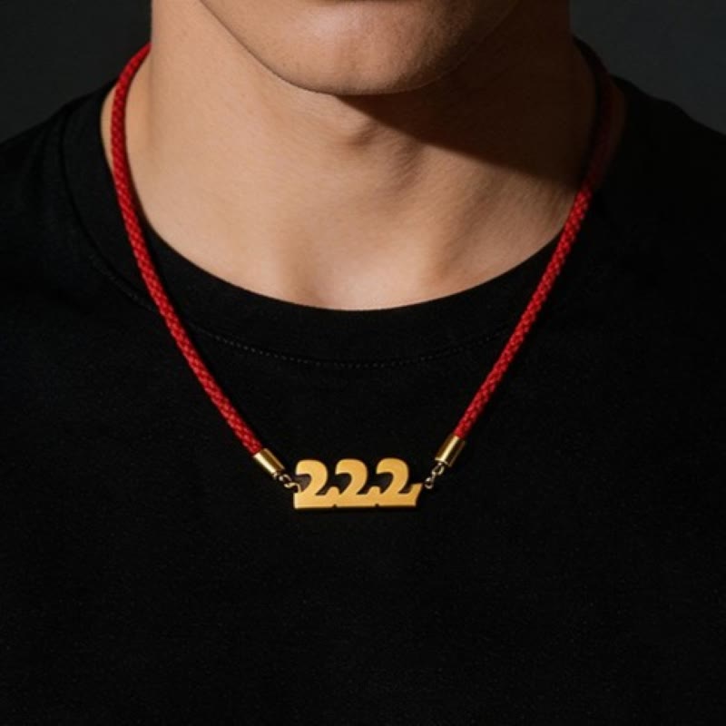 Buddha Stones Angel Numbers Titanium Steel Adjustable String Faith Necklace Pendant