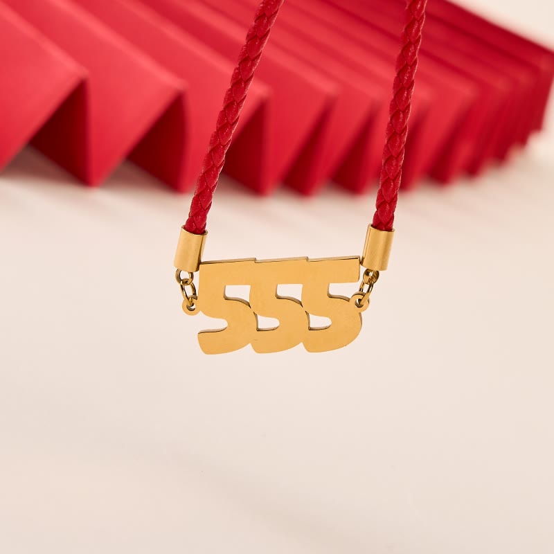Buddha Stones Angel Numbers Titanium Steel Adjustable String Faith Necklace Pendant