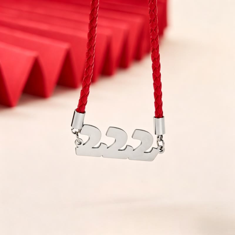 Buddha Stones Angel Numbers Titanium Steel Adjustable String Faith Necklace Pendant