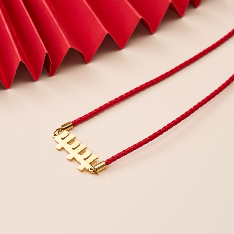 Buddha Stones Angel Numbers Titanium Steel Adjustable String Faith Necklace Pendant