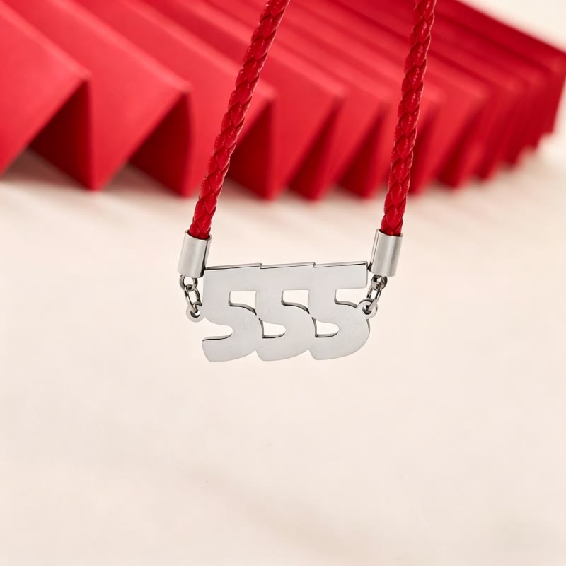 Buddha Stones Angel Numbers Titanium Steel Adjustable String Faith Necklace Pendant