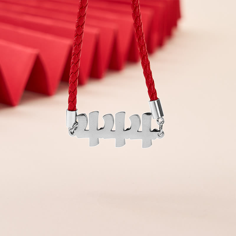 Buddha Stones Angel Numbers Titanium Steel Adjustable String Faith Necklace Pendant