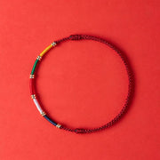 Buddha Stones Handmade Five Color Wind Horse Prayer Flag Protection Bracelet