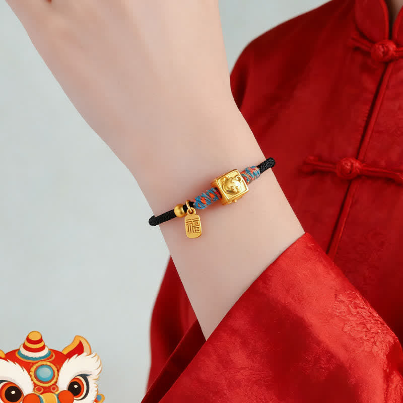 Buddha Stones Handmade Red String Chinese Zodiac Luck Fu Charm Bracelet
