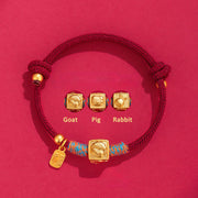 Buddha Stones Handmade Red String Chinese Zodiac Luck Fu Charm Bracelet