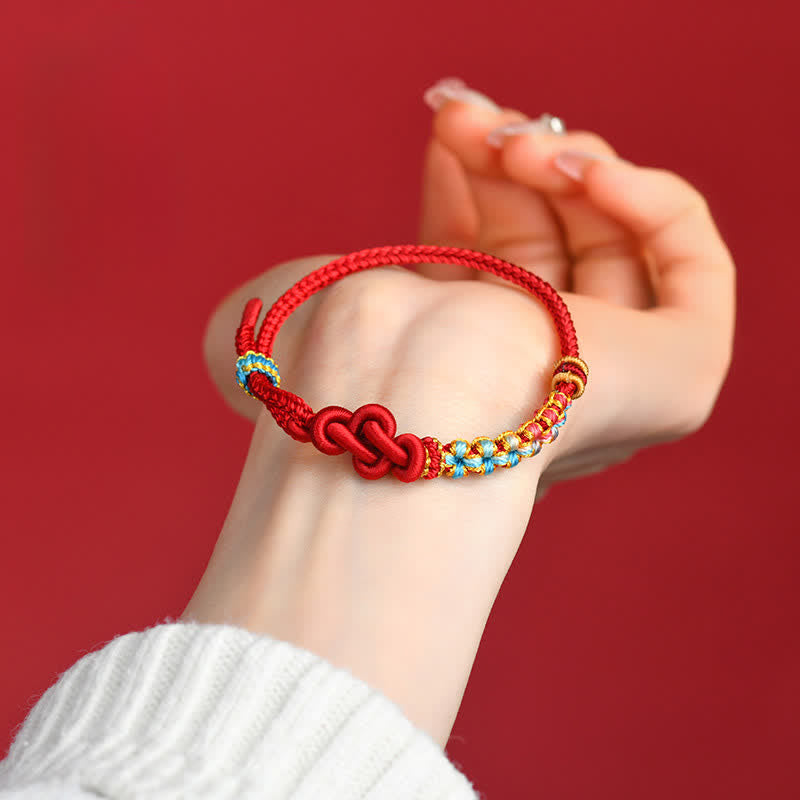 Buddha Stones Hand-Woven Red String Chinese Knotting Luck Bracelet