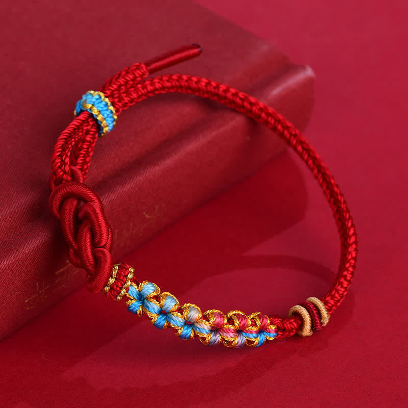 Buddha Stones Hand-Woven Red String Chinese Knotting Luck Bracelet