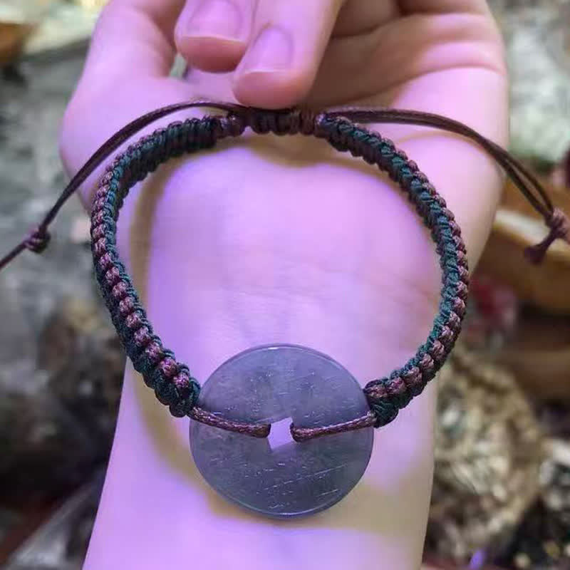 EverestArtstudios Jade Peace Buckle Hand-Woven Tranquility Adjustable Bracelet