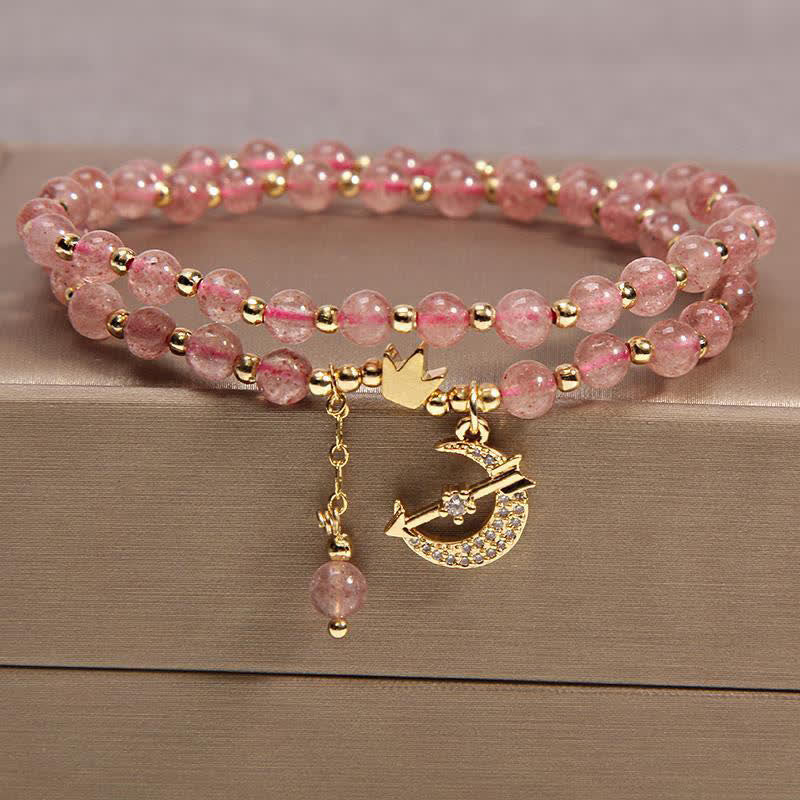 Buddha Stones Moon & Crown Purification Double Wrap Beaded Bracelet