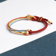 Buddha Stones Handmade Five Color String Protection Braided Bracelet