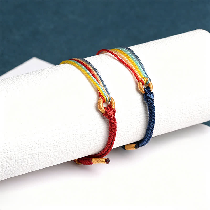 Buddha Stones Handmade Five Color String Protection Braided Bracelet