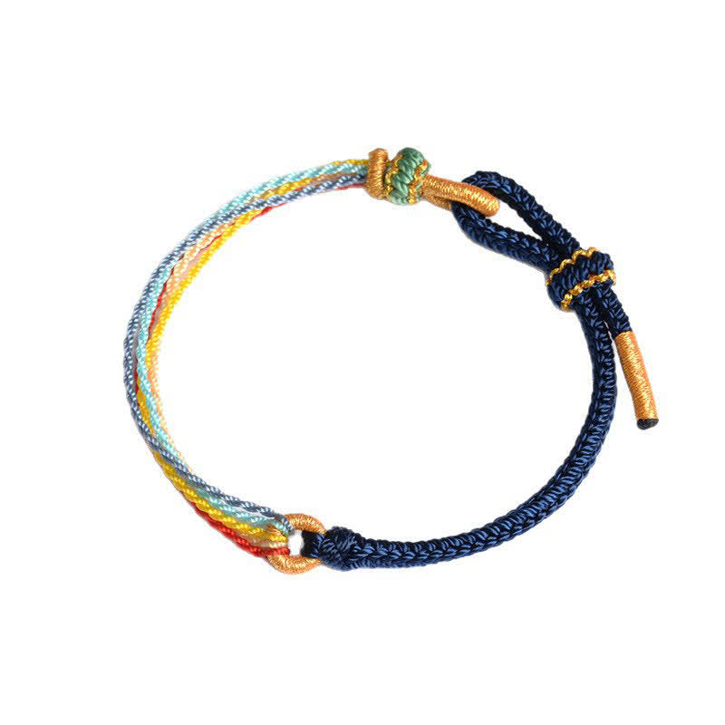 Buddha Stones Handmade Five Color String Protection Braided Bracelet