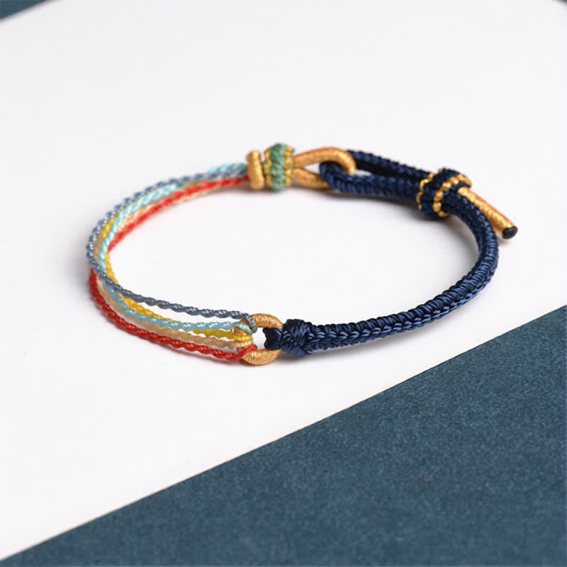 Buddha Stones Handmade Five Color String Protection Braided Bracelet