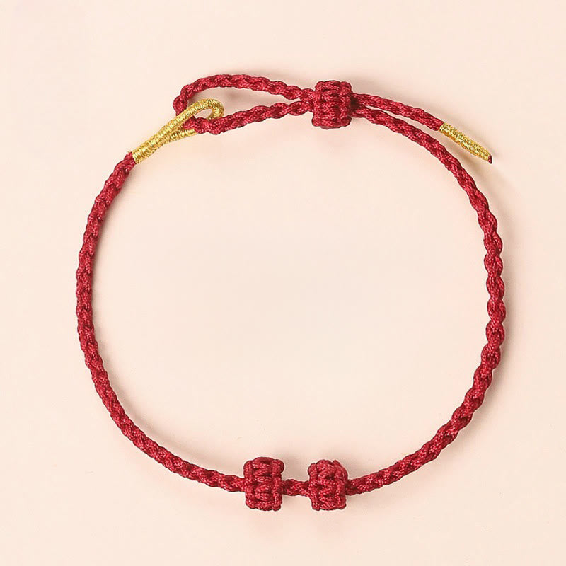 EverestArtstudios Handmade Braided Red String 3mm Jade Beads Protection Adjustable DIY Bracelet