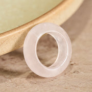 Buddha Stones Natural Rose Quartz Loving Energy Healing Ring