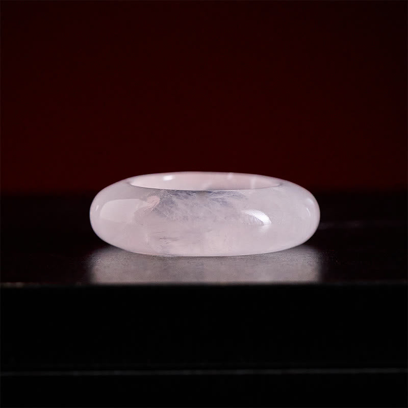 Buddha Stones Natural Rose Quartz Loving Energy Healing Ring
