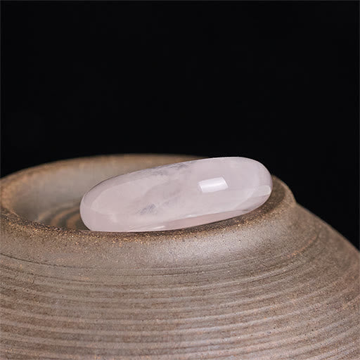Buddha Stones Natural Rose Quartz Loving Energy Healing Ring