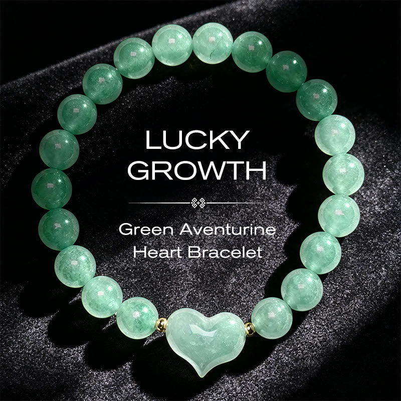 Buddha Stones Natural Amethyst Green Aventurine Tiger Eye Strawberry Quartz Love Heart Spiritual Bracelet