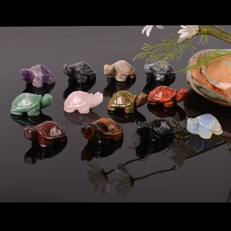Buddha Stones Natural Green Aventurine Turtle Wisdom Crystal & Stone Decor