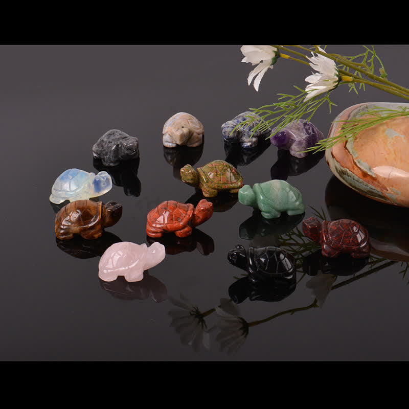 Buddha Stones Natural Green Aventurine Turtle Wisdom Crystal & Stone Decor