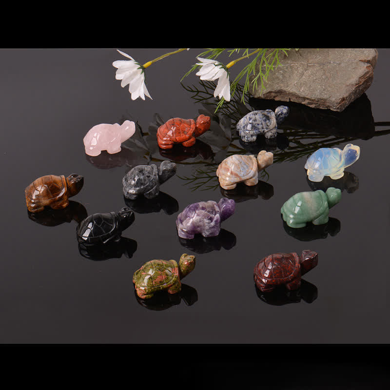 Buddha Stones Natural Green Aventurine Turtle Wisdom Crystal & Stone Decor