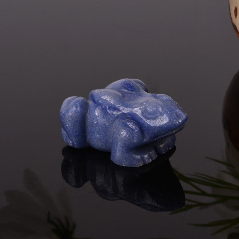 Buddha Stones Natural Green Aventurine Clear Quartz Frog Wealth Crystal & Stone Decor