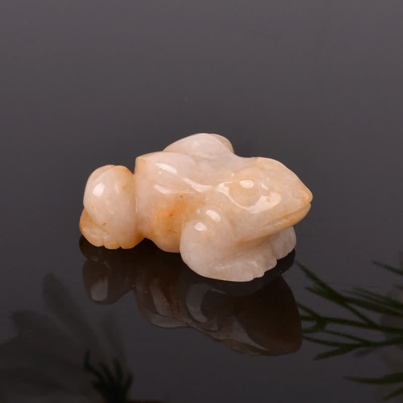 Buddha Stones Natural Green Aventurine Clear Quartz Frog Wealth Crystal & Stone Decor