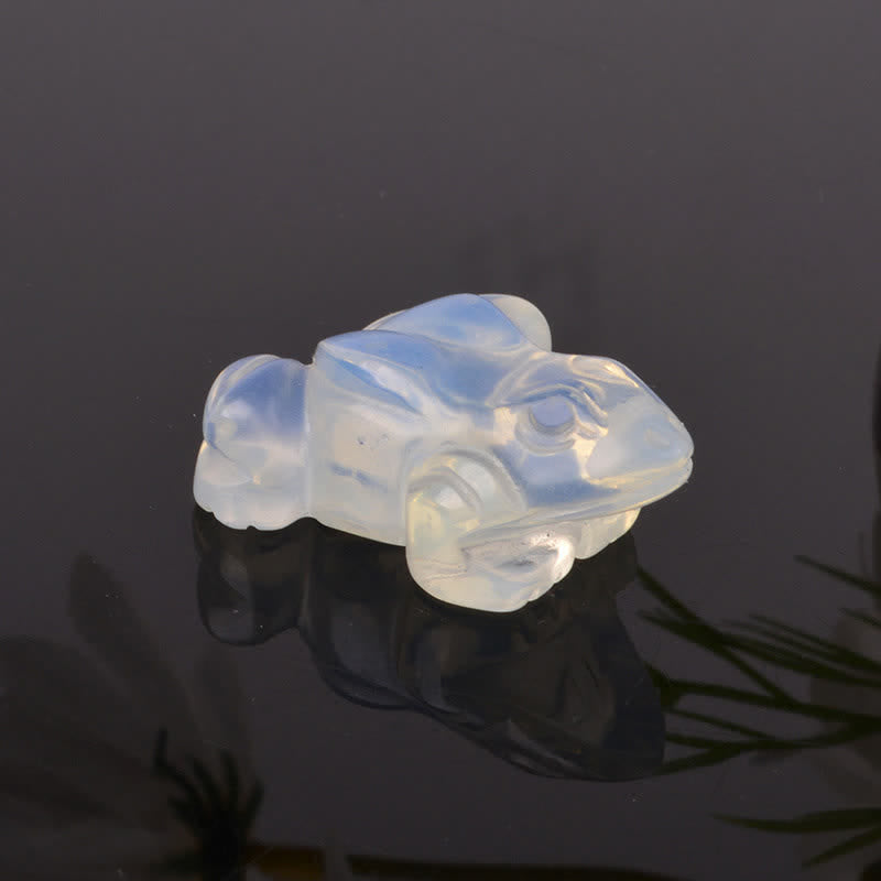 Buddha Stones Natural Green Aventurine Clear Quartz Frog Wealth Crystal & Stone Decor