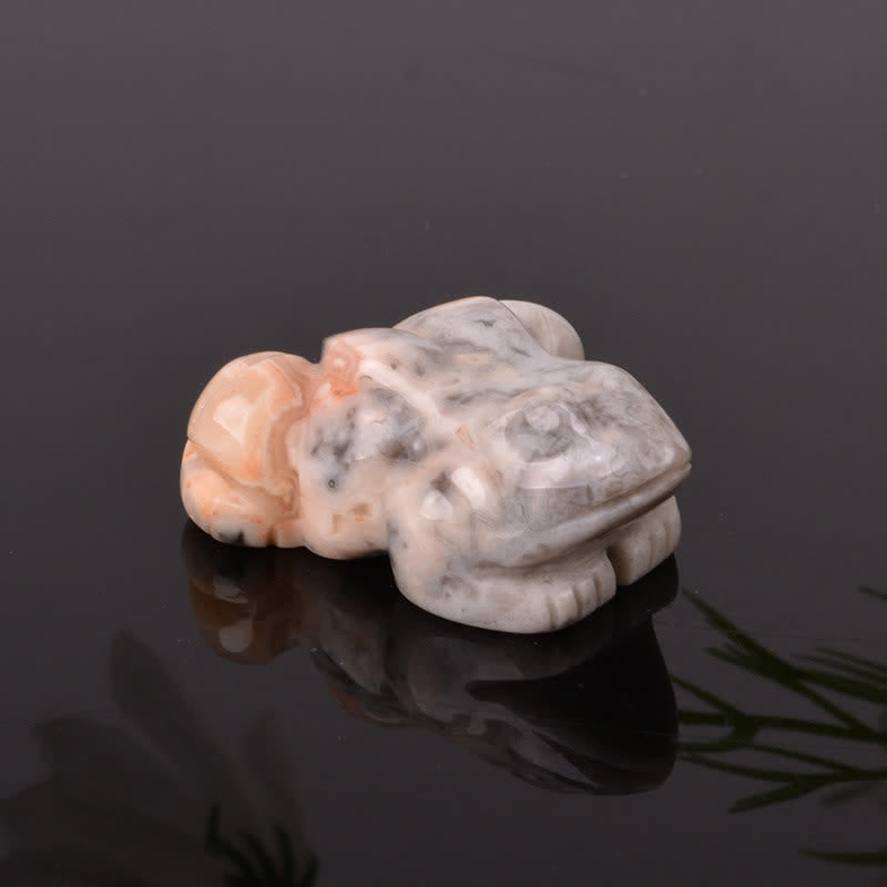 Buddha Stones Natural Green Aventurine Clear Quartz Frog Wealth Crystal & Stone Decor
