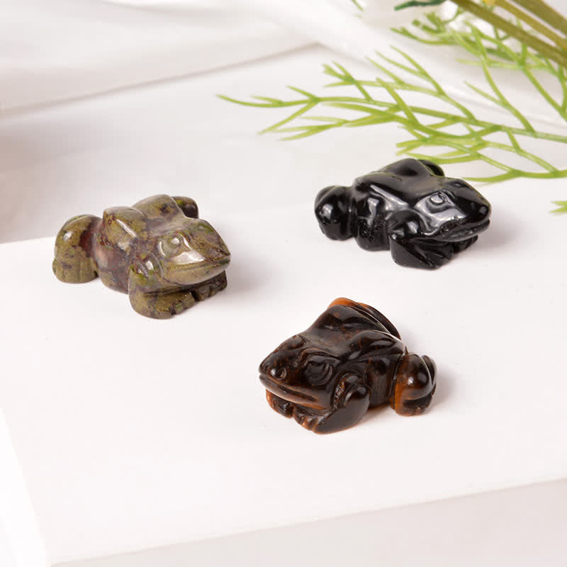 Buddha Stones Natural Green Aventurine Clear Quartz Frog Wealth Crystal & Stone Decor